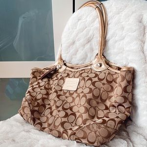 Gold Coach Tote Bag